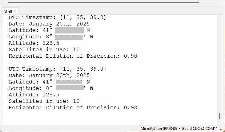 Raspberry Pi Pico with NEO-M8N Get GPS data with MicroPython Demonstration