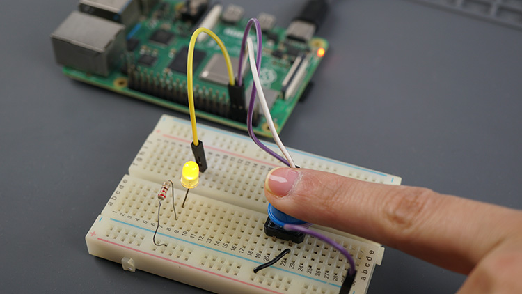 Raspberry Pi Control LED with pushbutton pressed