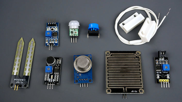 Pushbutton PIR motion sensor magnetic reed switch or digital sensor