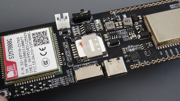 SIM Card Connected to LILYGO T-SIM7000G ESP32