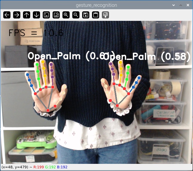 Testing Mediapipe Open Hands Gesture