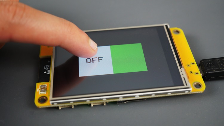 Touchscreen Press On Off Button Cheap Yellow Display ESP32-2432S028R