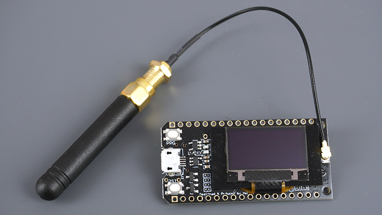 TTGO LoRa32 SX1276 OLED board with antenna