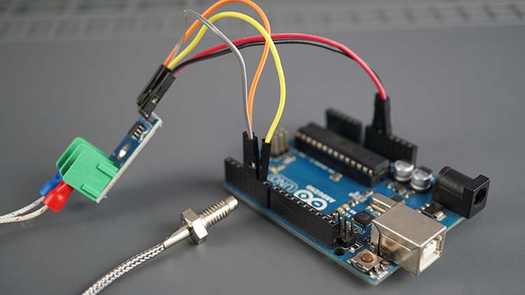 Arduino with type-k thermocouple and MAX6675 amplifier