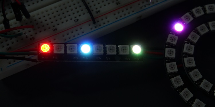 ws2812b control individual pixels micropython