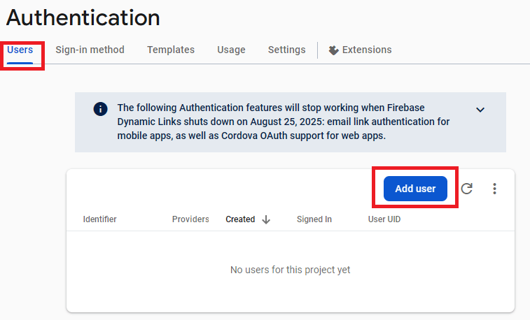 Firebase Create a new user