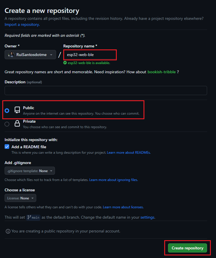 GitHub give repository name