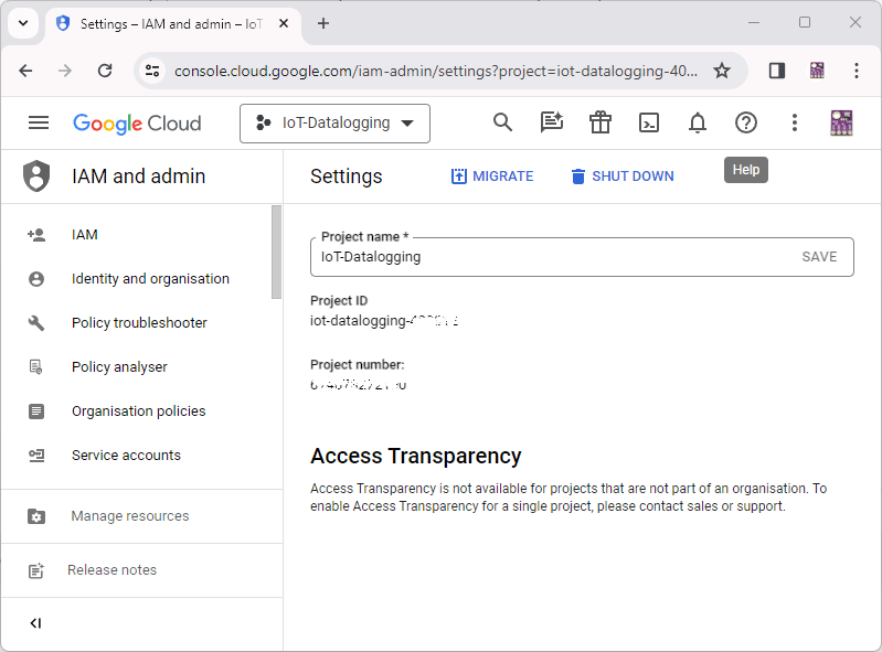 Create google service account