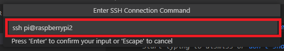 SSH command raspberry Pi VS Code
