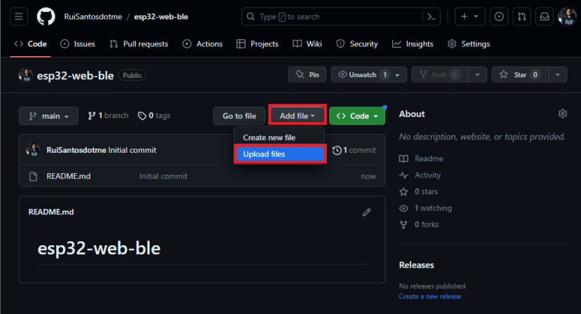 GitHub repository upload files