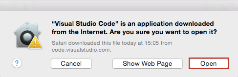 Microsoft Visual Studio Code VS Code Downloading application file for Mac OS X