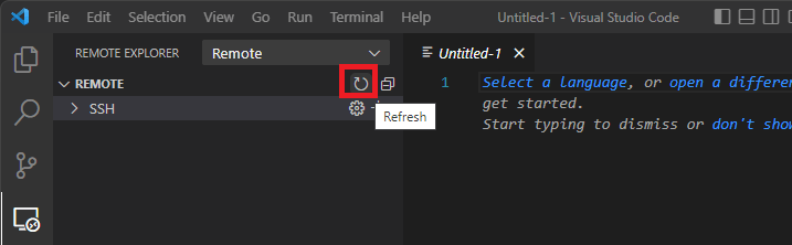 Refresh remote connections Vs Code