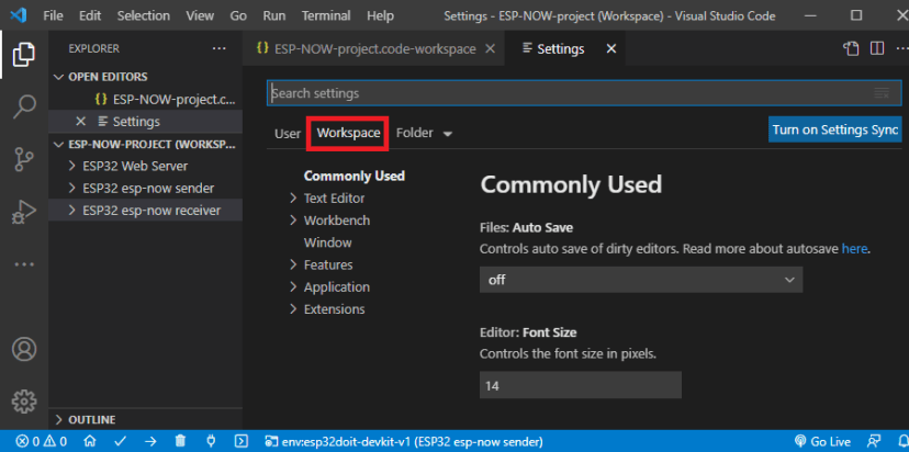 VS-Code Workspace File Example with Multiple Folders