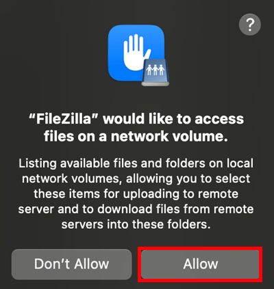Allow FileZilla File Transfer Protocol FTP