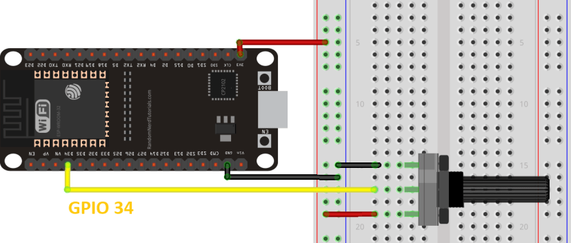ESP32 Analog Readings with MicroPython circuit schematic diagram