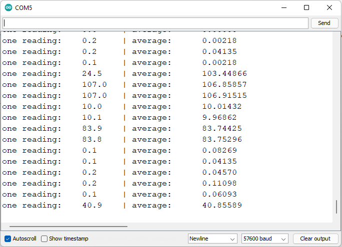 Load cell demonstration Arduino IDE Serial Monitor