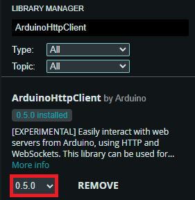 Arduino IDE 2 Install ArduinoHttpClient Library using Libraries Manager