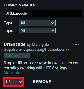Arduino IDE 2 Install URLEncode Library using Libraries Manager