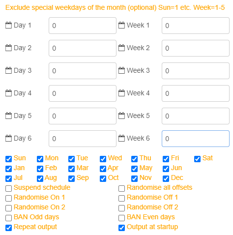 Big Timer Exclude special weekdays