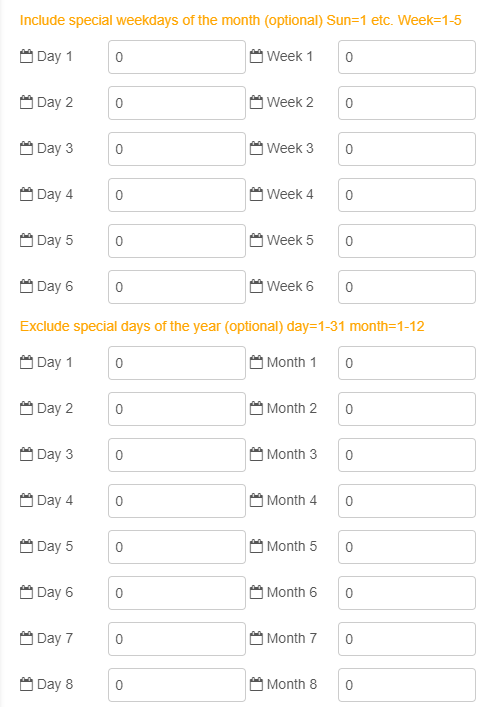 Big Timer Node Include and Exclude Special days