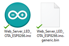 ESP8266 Bin File generated for OTA Updates Arduino IDE