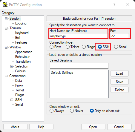 Connect to Raspberry Pi via SSH