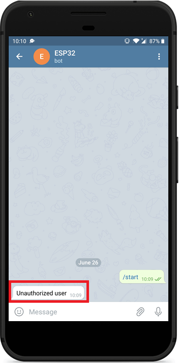 Control ESP32 ESP8266 Outputs Telegram Unauthorized user