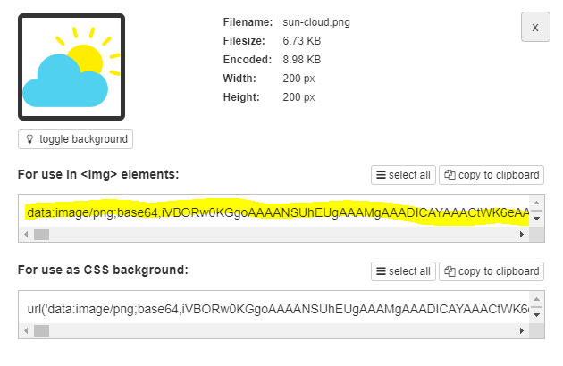 Base64 Encoding Images for img source src converted copy