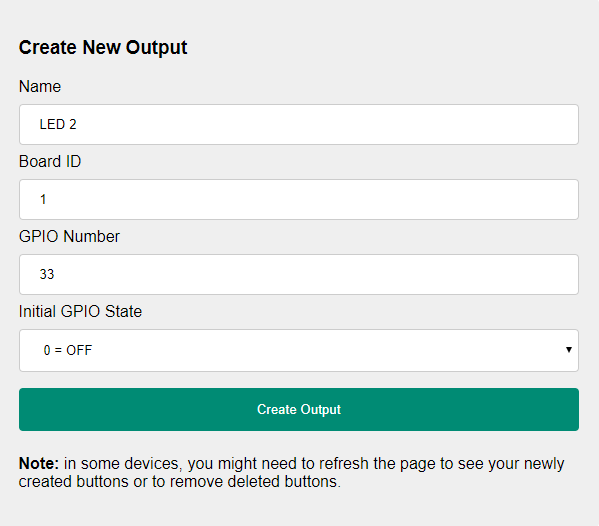 Create Dashoard switches buttons to control ESP32 ESP8266 GPIOs