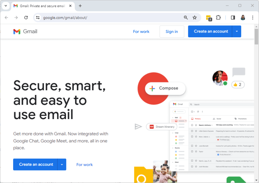 Gmail Create a new account