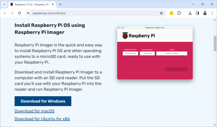 Download Raspberry Pi Imager