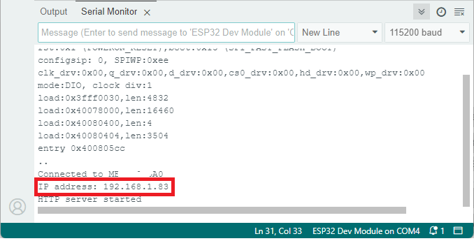 ESP32 ElegantOTA Web Server Getting the IP Address Serial Monitor