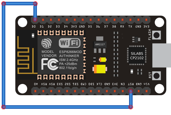 MicroPython ESP8266 NodeMCU Timer Wake Up deep sleep Circuit schematic