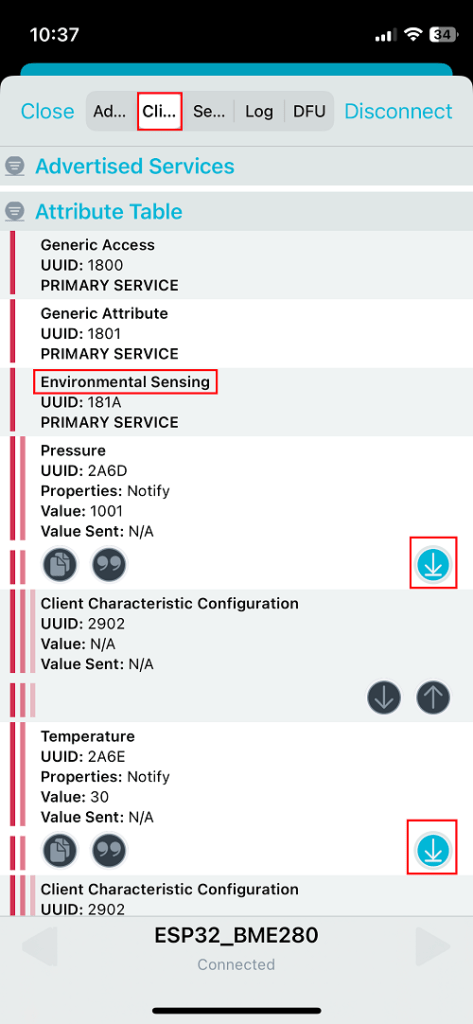 ESP32 Environmental Sensing Service