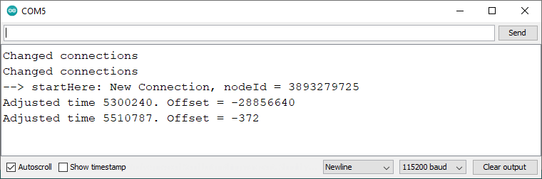 ESP MESH Basic Example Serial Monitor Changed Connections