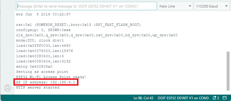 Setting the ESP32 as an Access Point