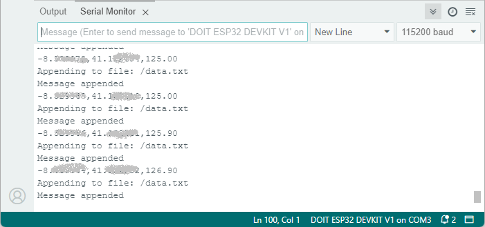 ESP32 Append GPS Data to microSD card