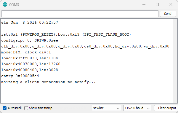 ESP32 BLE Server waiting client to notify