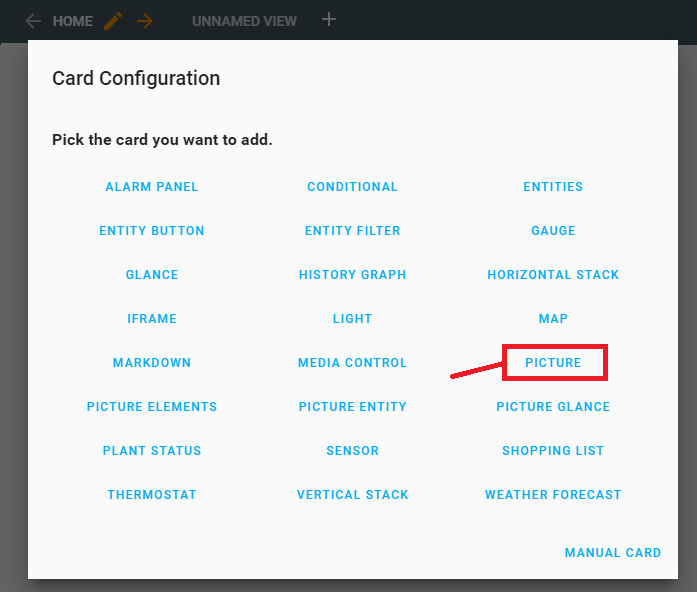 ESP32-CAM camera board home assistant Picture card