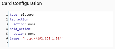 ESP32-CAM camera board home assistant card configuration