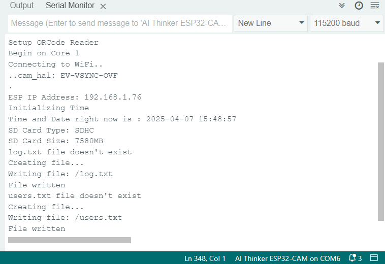 ESP32-CAM QR Code Reader Web Server Arduino IDE Serial Demonstration