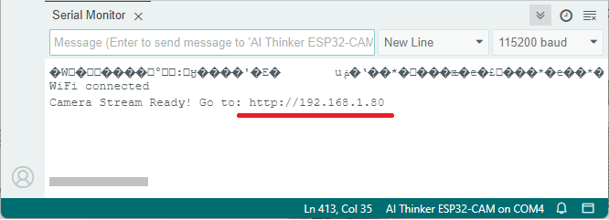 ESP32-CAM Getting IP Address Serial Monitor