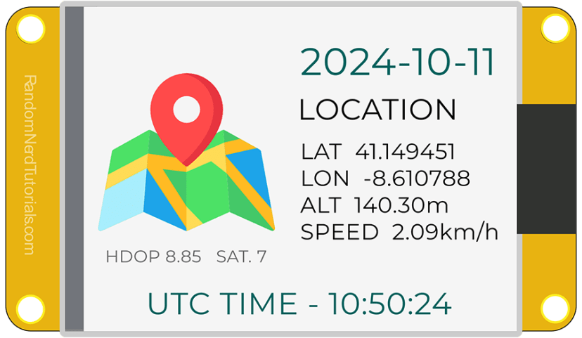 ESP32 CYD LVGL Display GPS Location Date Time Demonstration Screen
