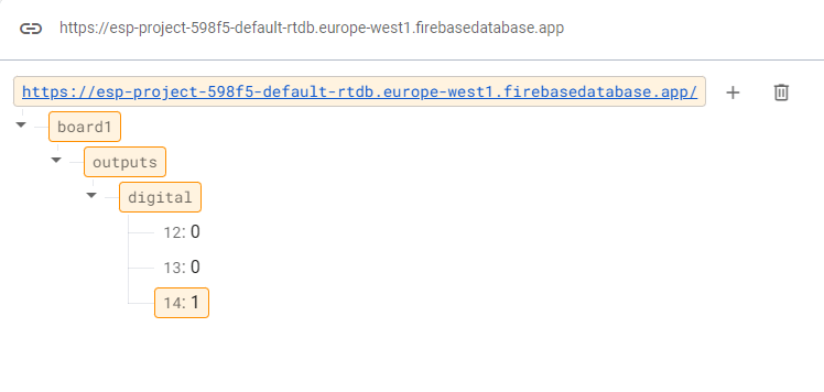 Firebase Realtime Database Saving ESP GPIO States