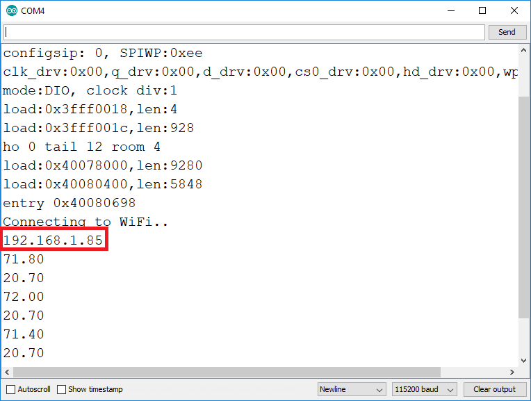 Upload the DHT11 DHT22 ESP32 Sketch Code Example