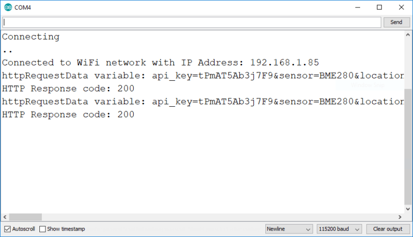 ESP32 ESP8266 BME280 Readings Arduino IDE Serial Monitor