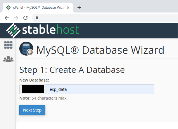 ESP32 ESP8266 CPanel Create MySQL Database