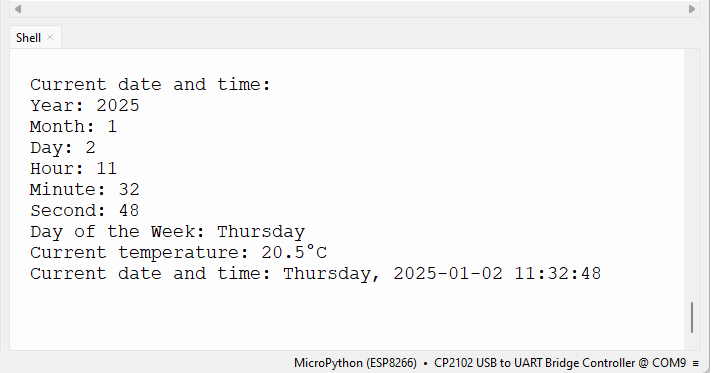 ESP32 ESP8266 with DS3231 with MicroPython Get Date, Time, and Temperature
