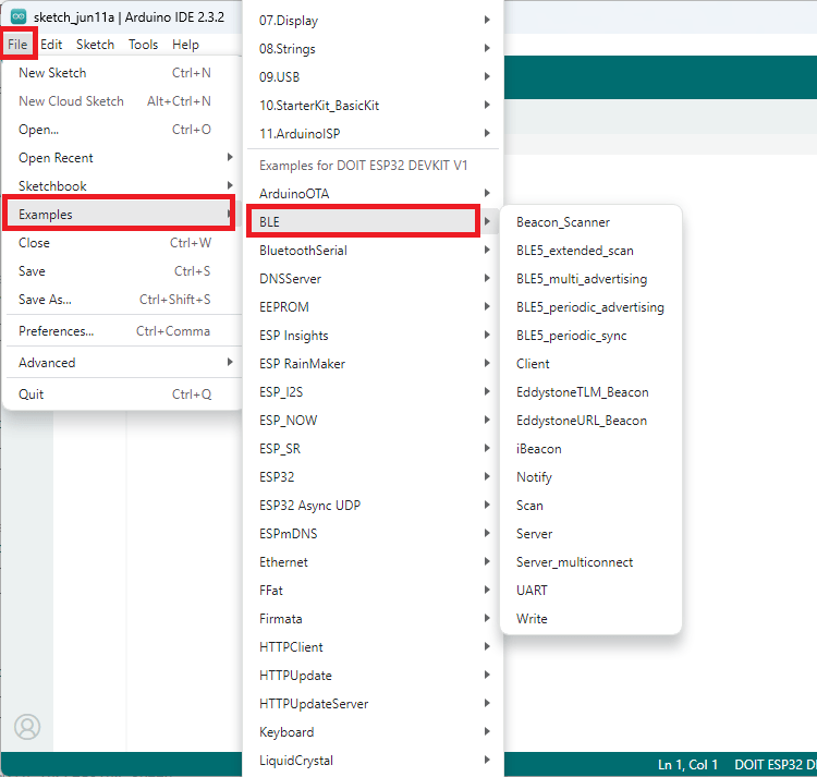 ESP32 Bluetooth Low Energy examples in the Arduino IDE