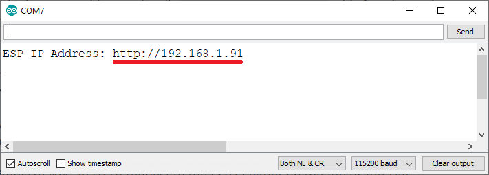 ESP32 ESP8266 Web Server Demonstration IP Address Arduino IDE Serial Monitor